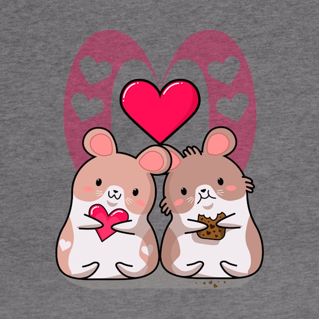 kawaii style, lovers mice, Valentine's day, cute kawaii mice. by SK1X